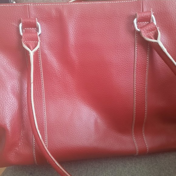 Wilsons leather big red tote satchel bag - Picture 4 of 7